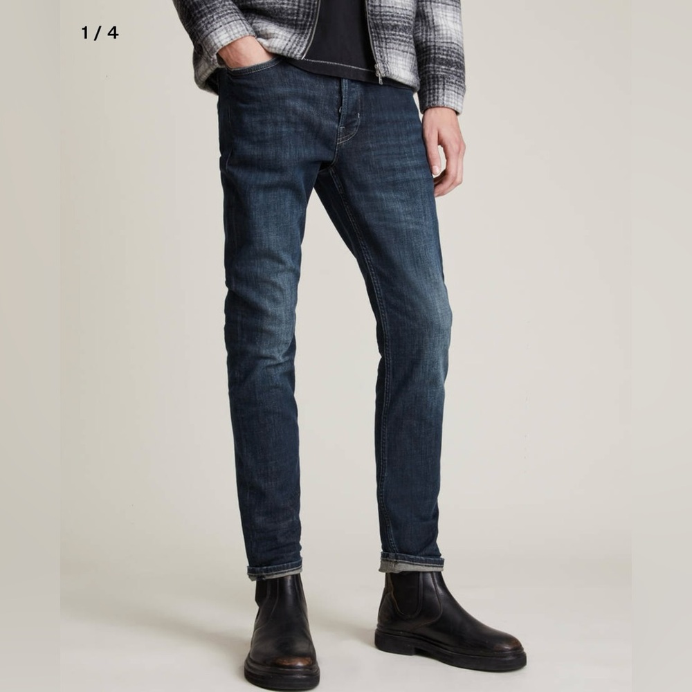 ALLSAINTS men’s Rex Slim Fit Soft Stretch Denim Jeans size W32x L41